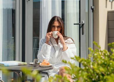 Bedroom patio area coffee